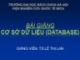 Bài giảng Cơ sở dữ liệu (Database): Chương 1 - TS. Lê Thị Lan