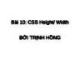 Bài giảng CSS - Bài 10: CSS Height/ Width